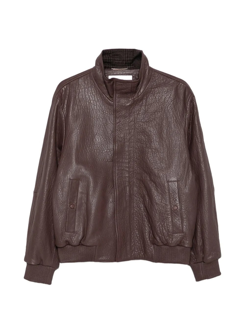 giacca zip up uomo marrone 
