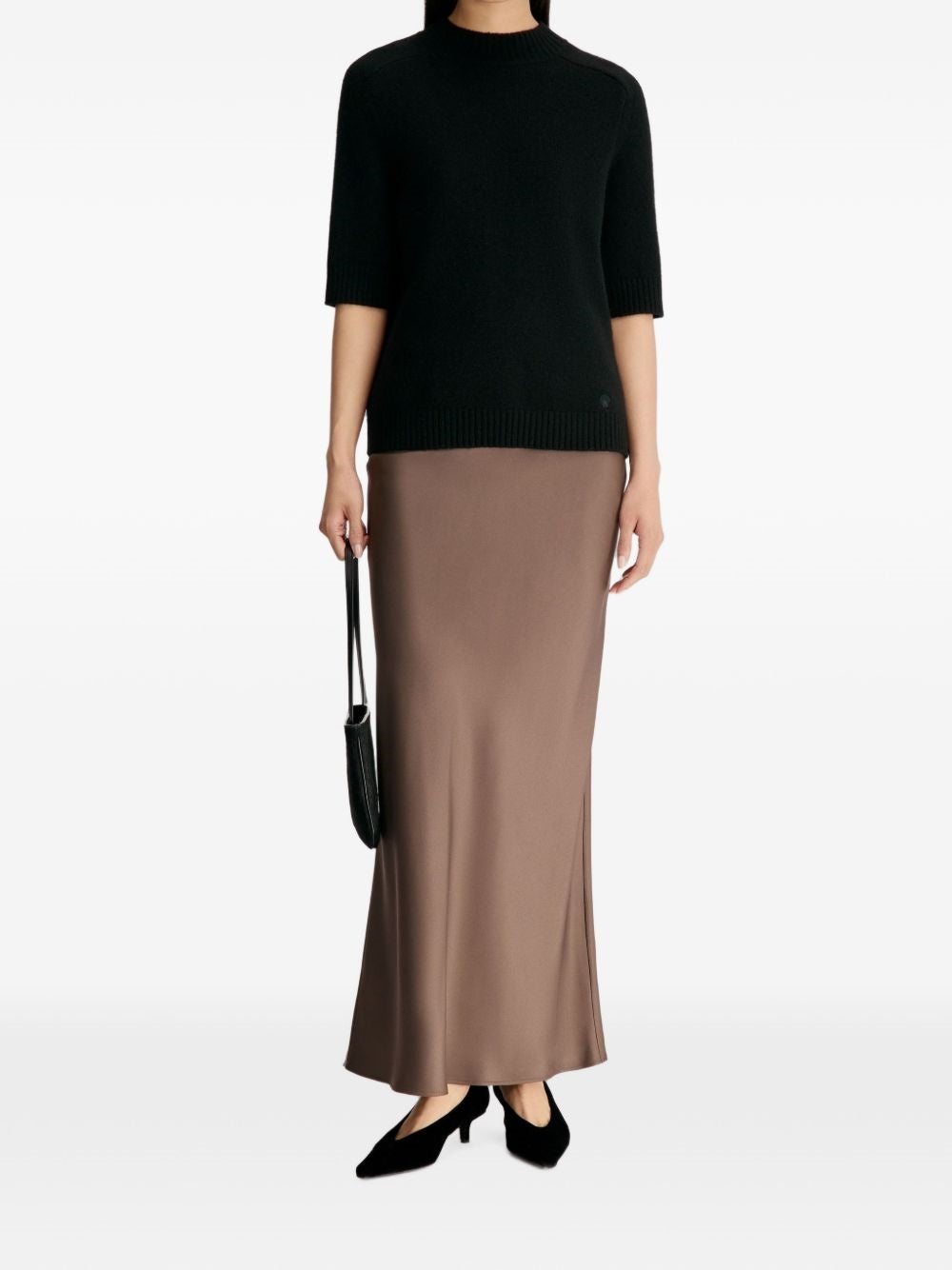 top rurh stand collar donna nero 