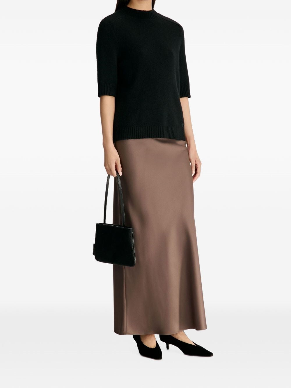 top rurh stand collar donna nero 