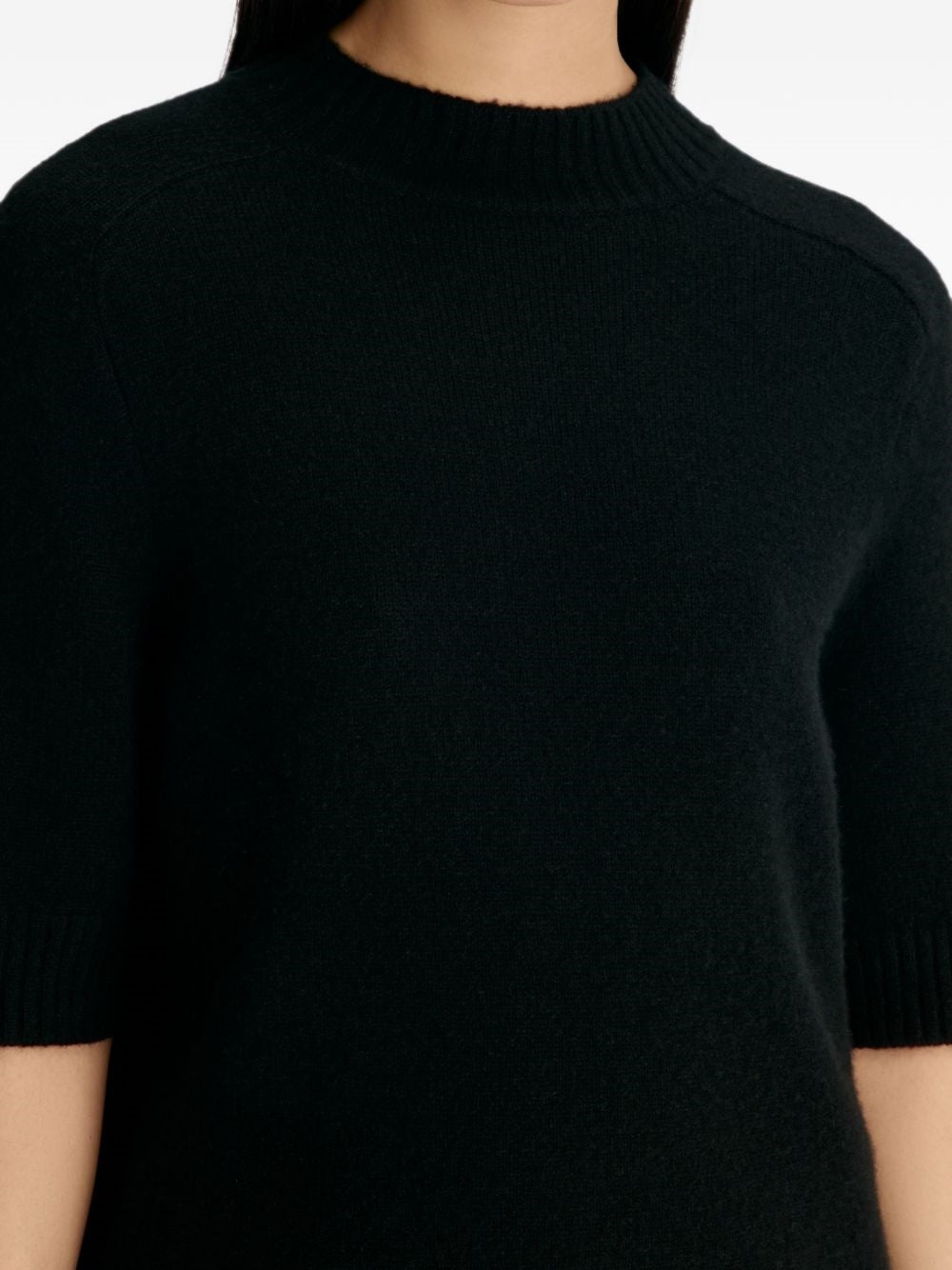 top rurh stand collar donna nero 