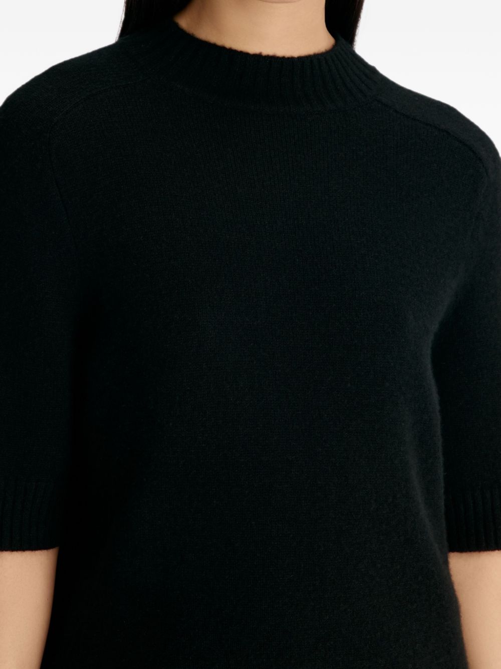 top rurh stand collar donna nero 