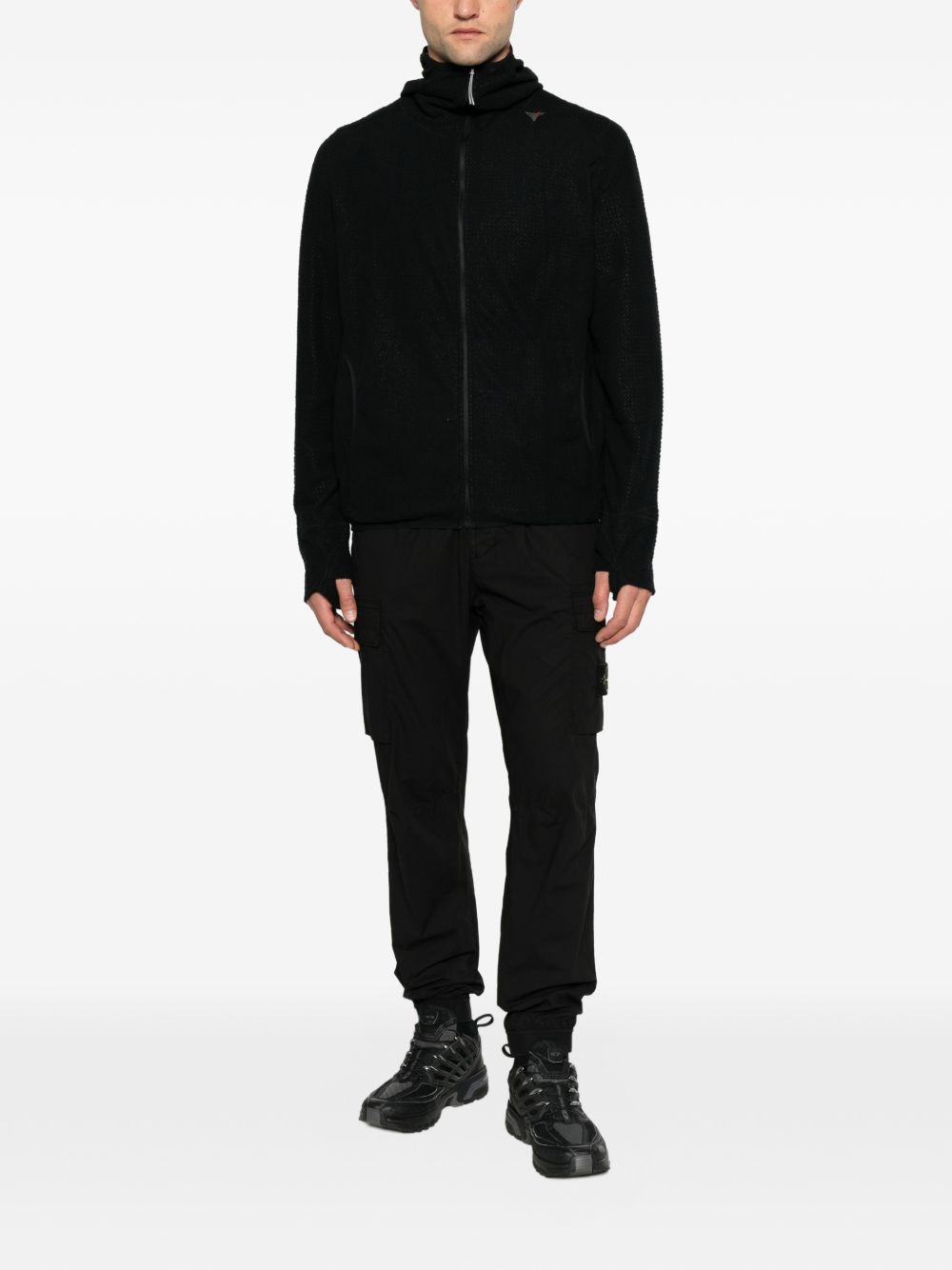 felpa awi thermal zip up uomo nera 