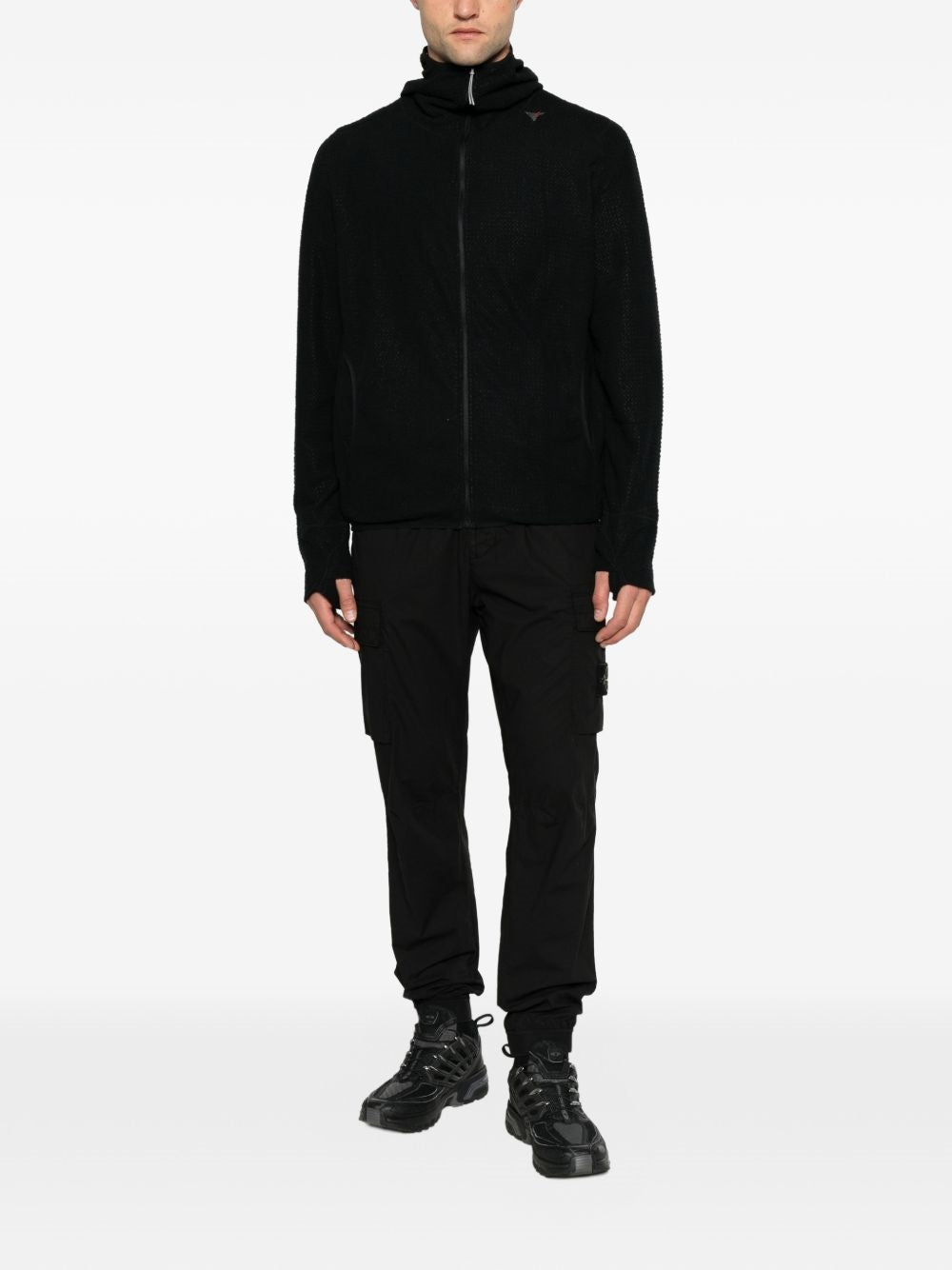 felpa awi thermal zip up uomo nera 