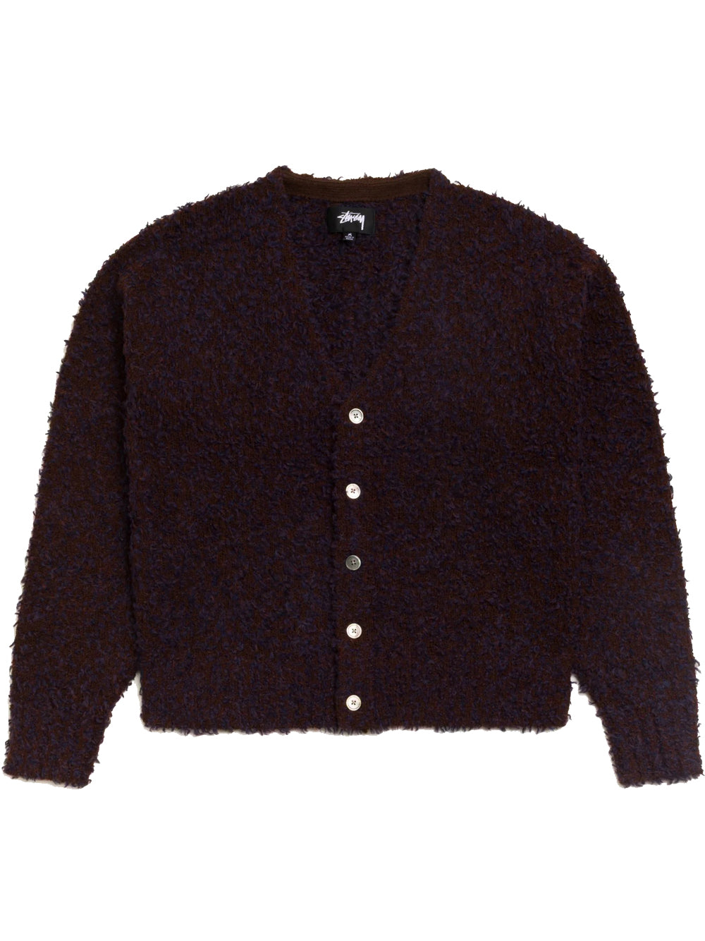 cardigan texture unisex navy e marrone 