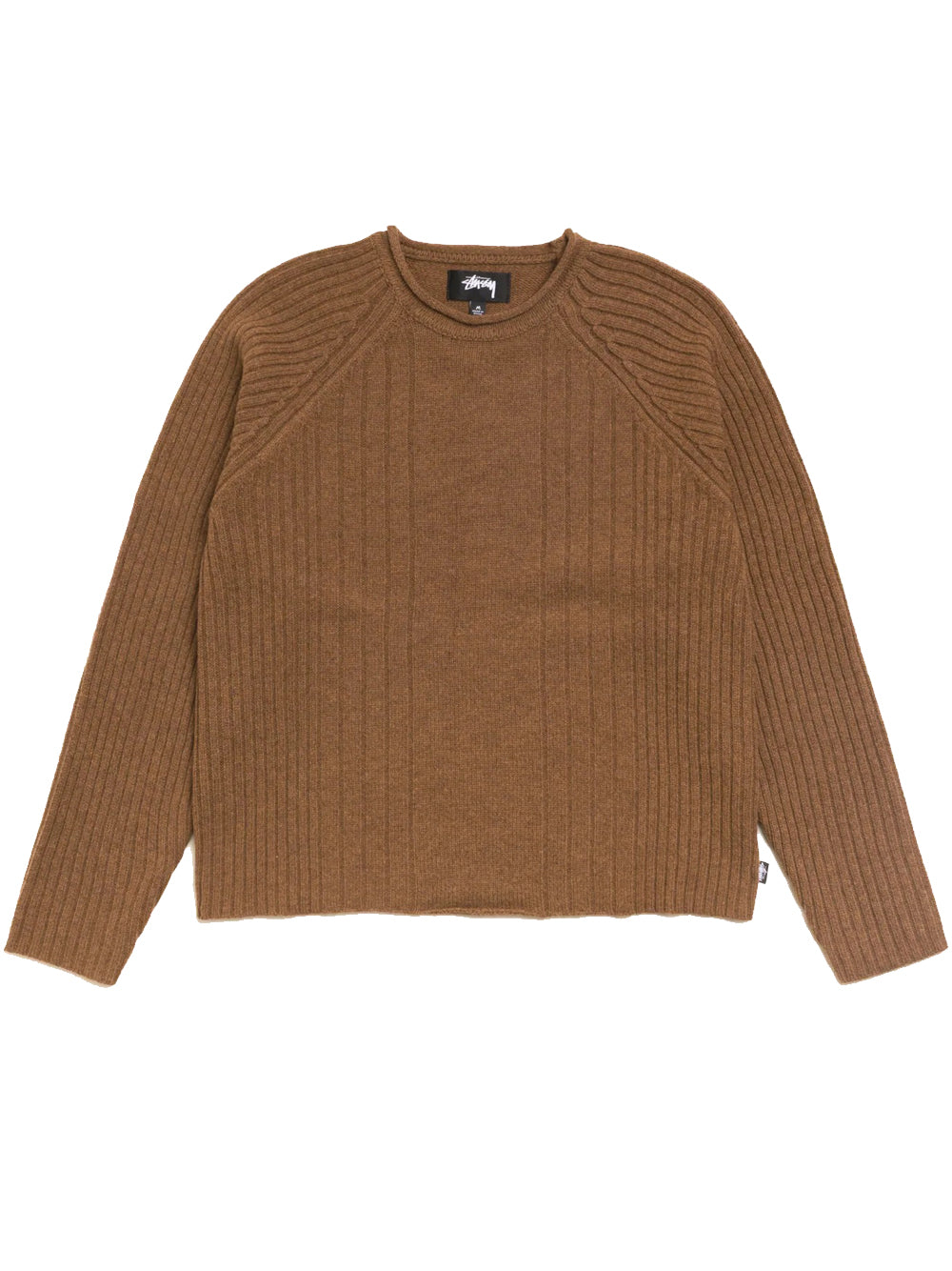 maglione merino roll neck uomo marrone 
