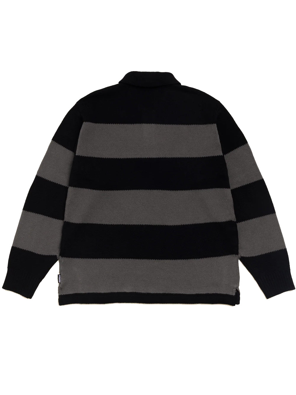 polo pique knit stripe rugby uomo nera e grigia 