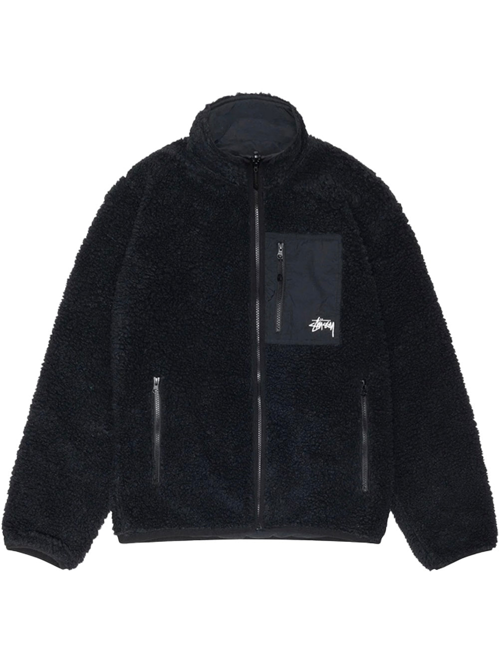 sherpa reversible jacket uomo nera 