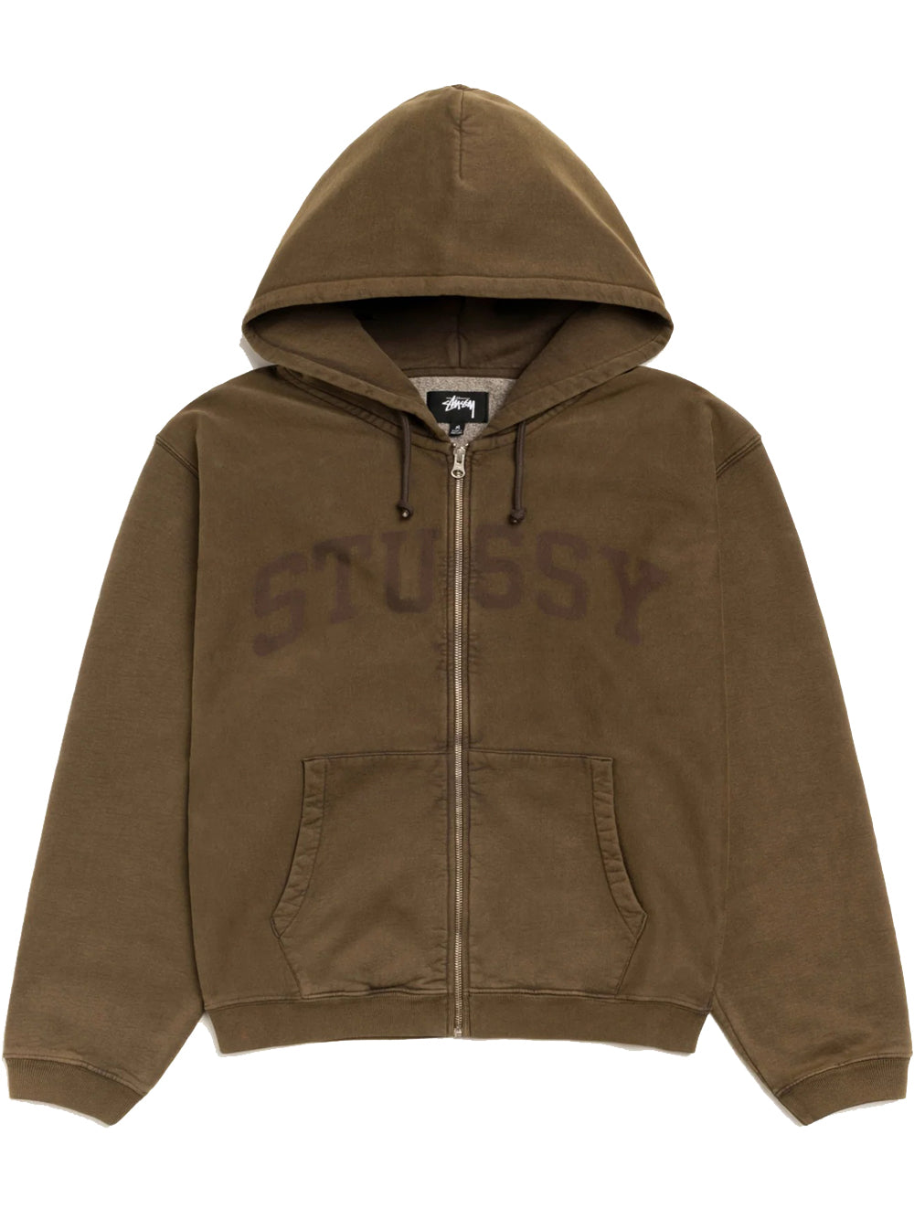 felpa faded graphic zip hood uomo olive 
