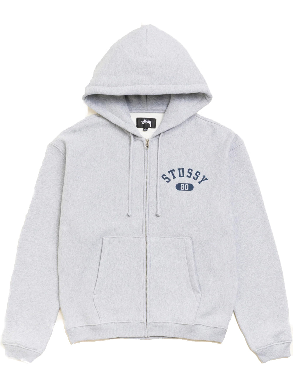 felpa varsity zip hoodie uomo grigia 