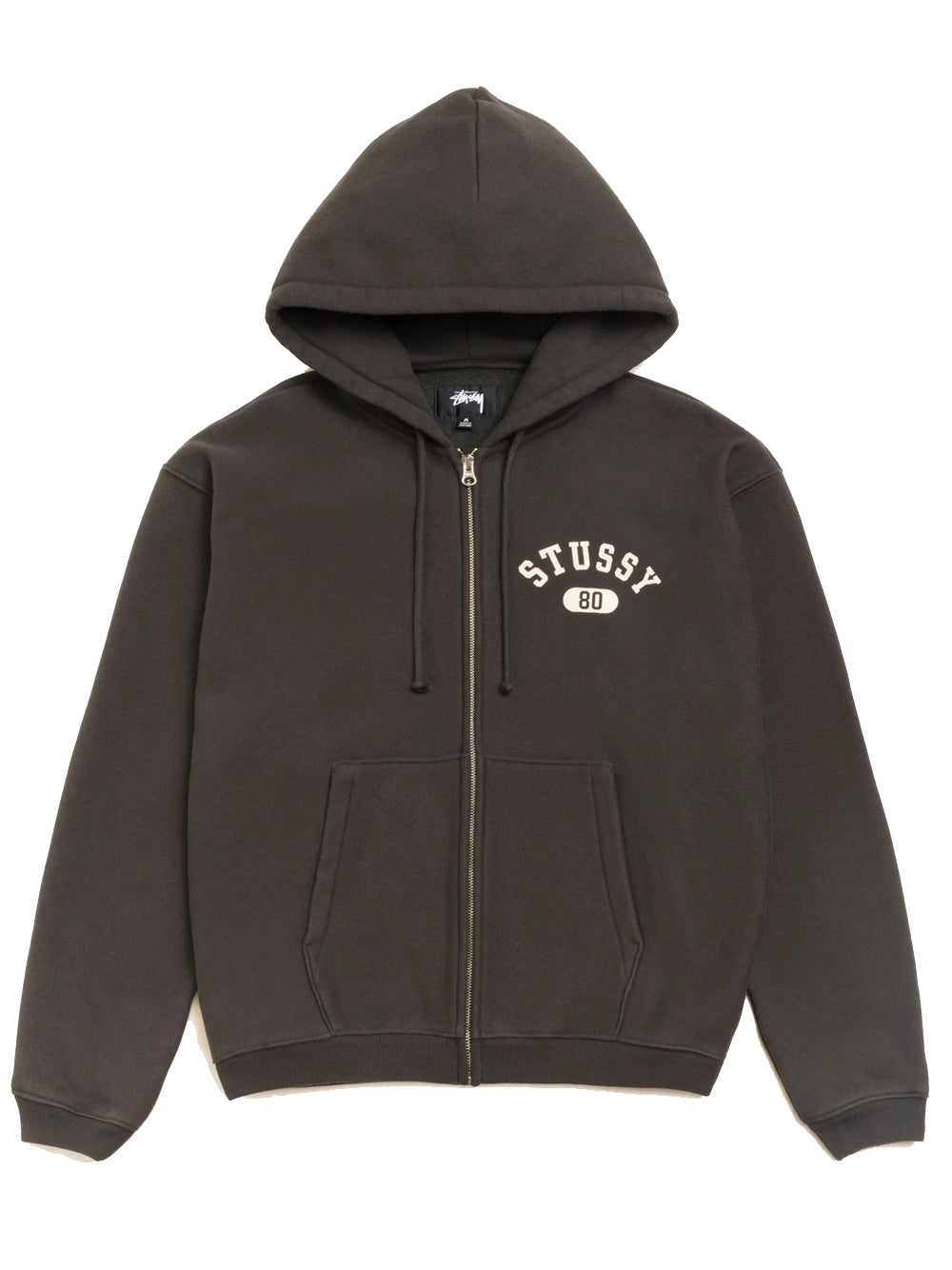 felpa varsity zip hoodie uomo nera 