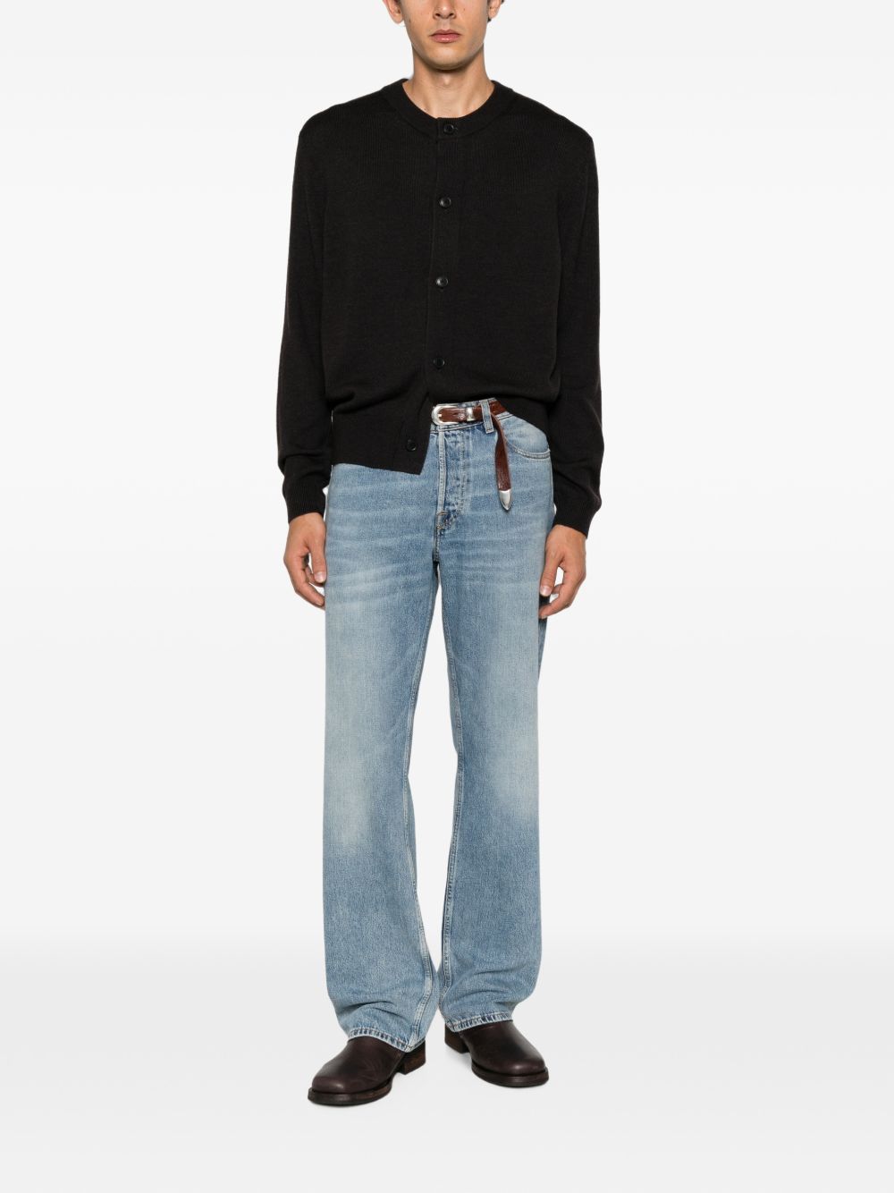 cardigan moon uomo marrone 