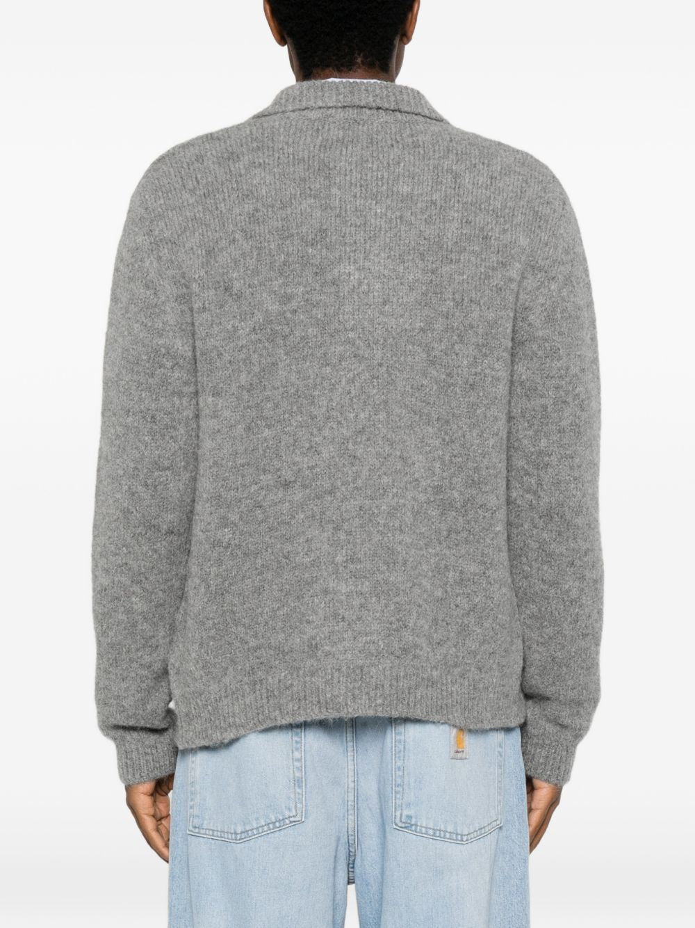 cardigan alpaca uomo grigio 