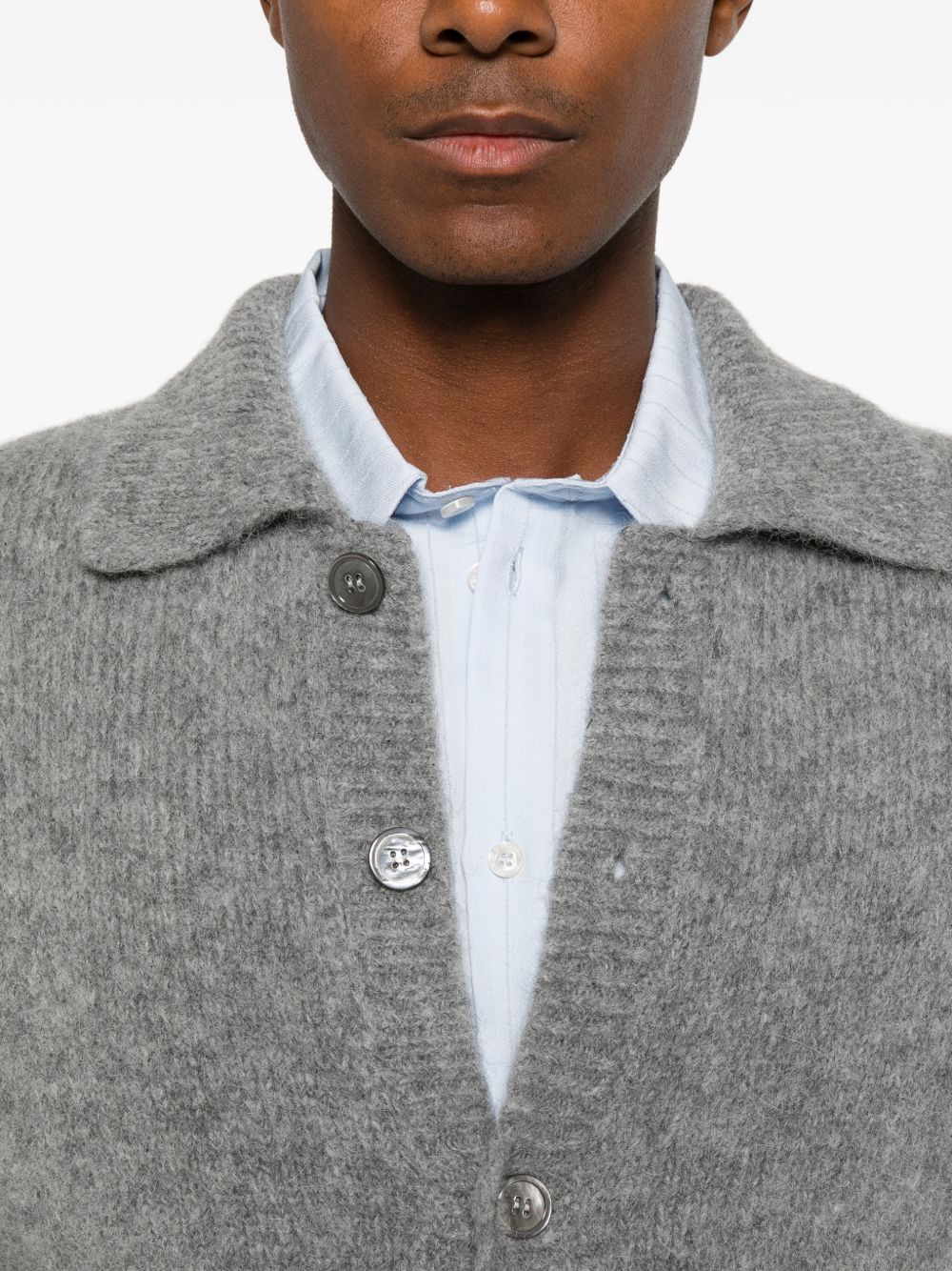 cardigan alpaca uomo grigio 
