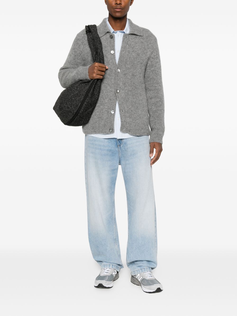 cardigan alpaca uomo grigio 