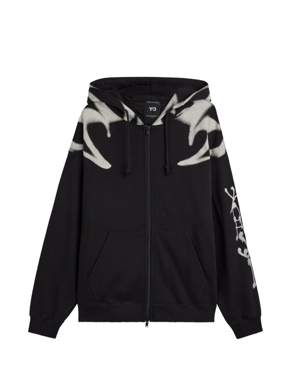 felpa con cappuccio gfx zip uomo nera 