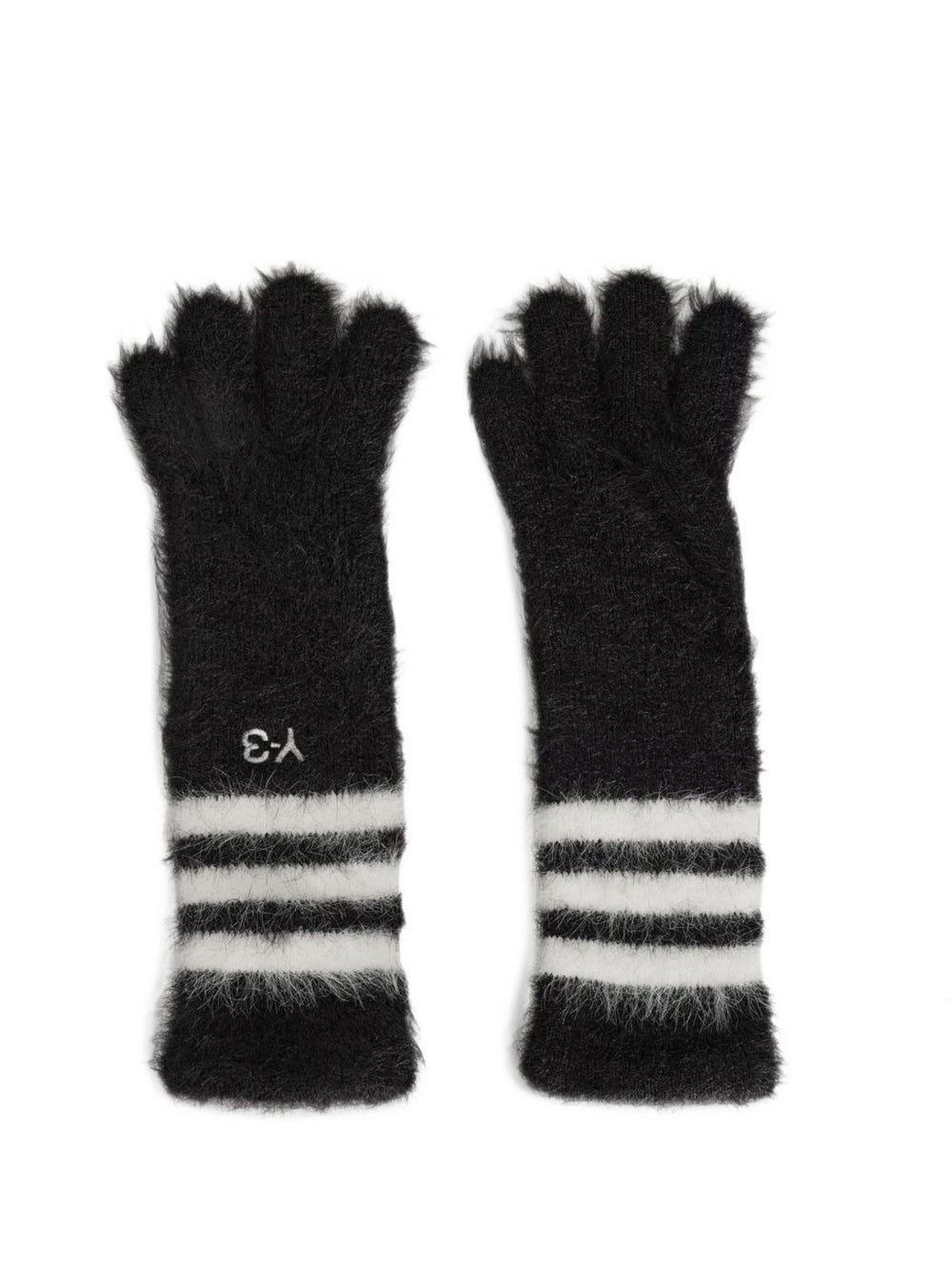 guanti y-3 striped unisec neri e bianchi 