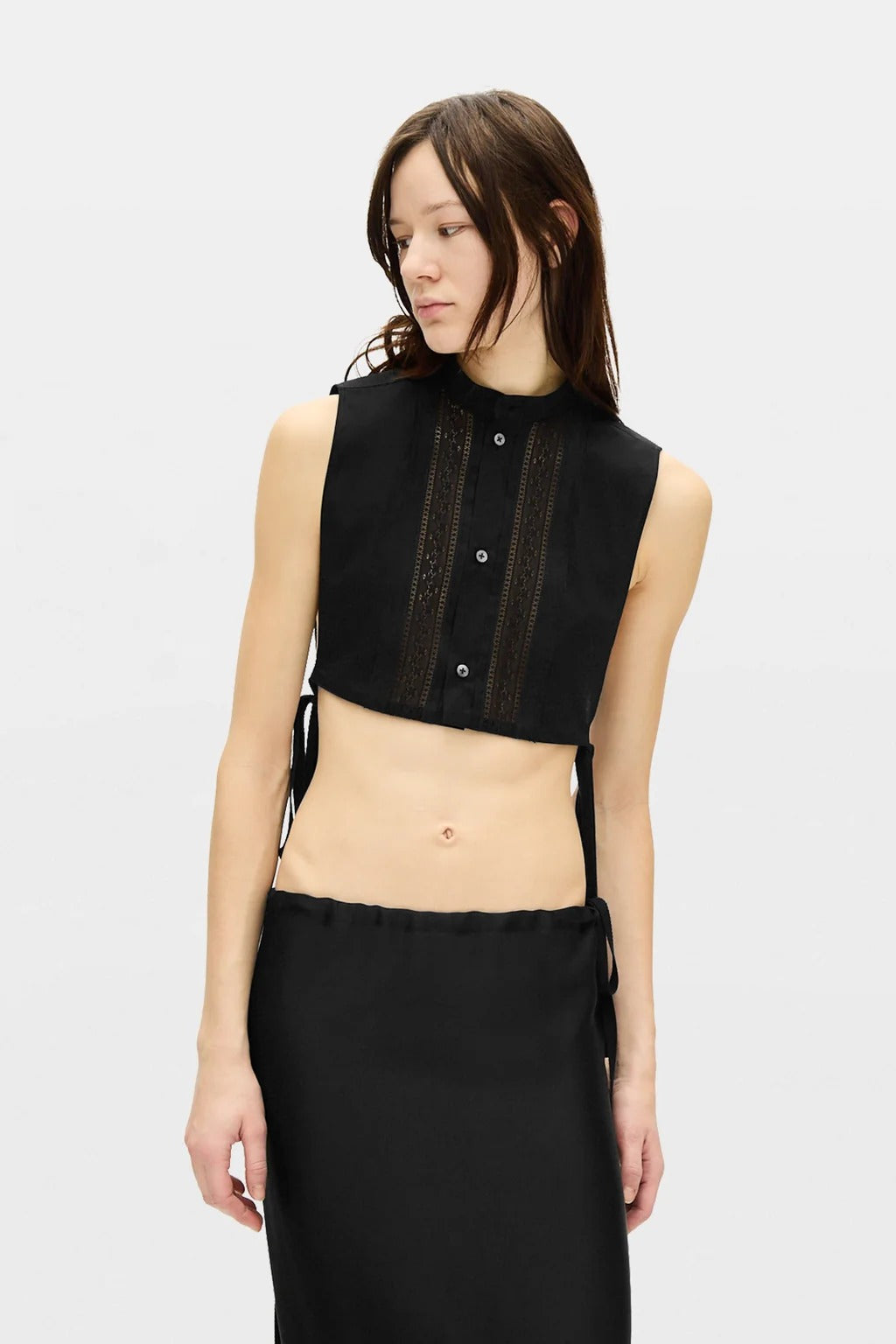 top moni plastron donna nero 