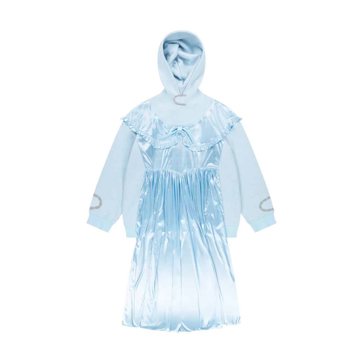 abito felpa gown hoodie donna blu 