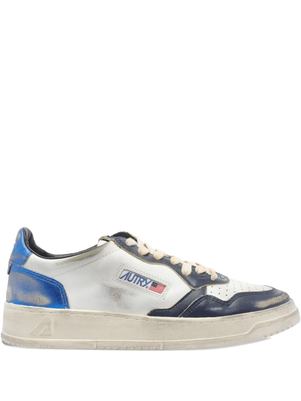 sneakers medalist low super vintage avlm sv55 uomo bianche e blue 