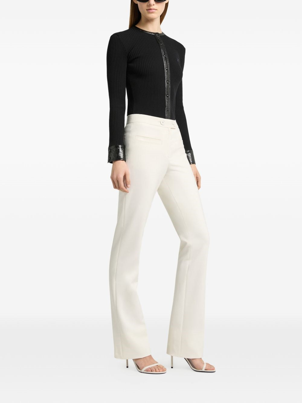 cardigan vynil rib donna nero 