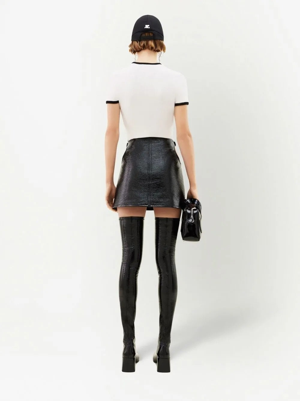 t-shirt signature contrast donna bianca e nera 