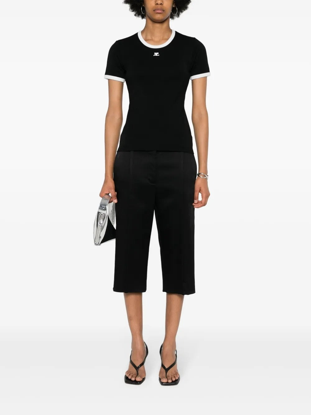 t-shirt signature contrast donna nera e bianca 