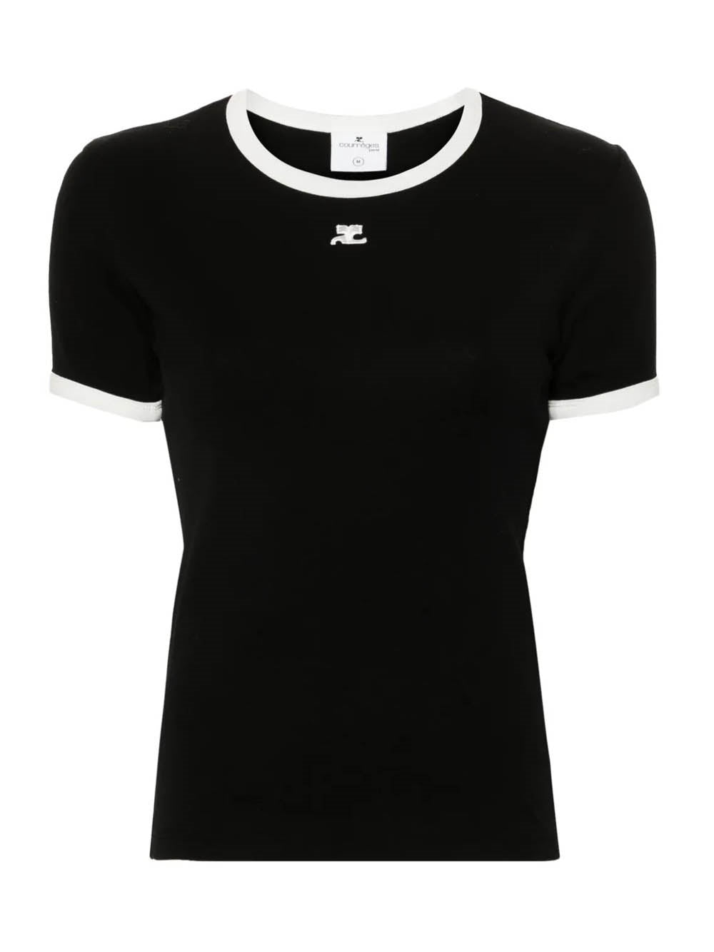 t-shirt signature contrast donna nera e bianca 