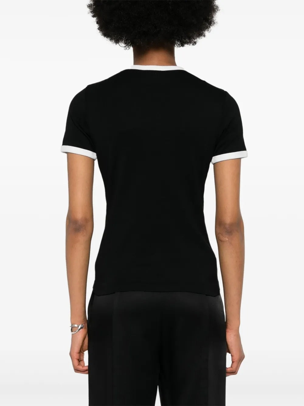t-shirt signature contrast donna nera e bianca 