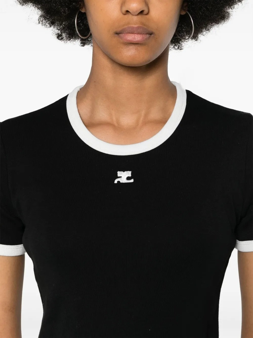 t-shirt signature contrast donna nera e bianca 