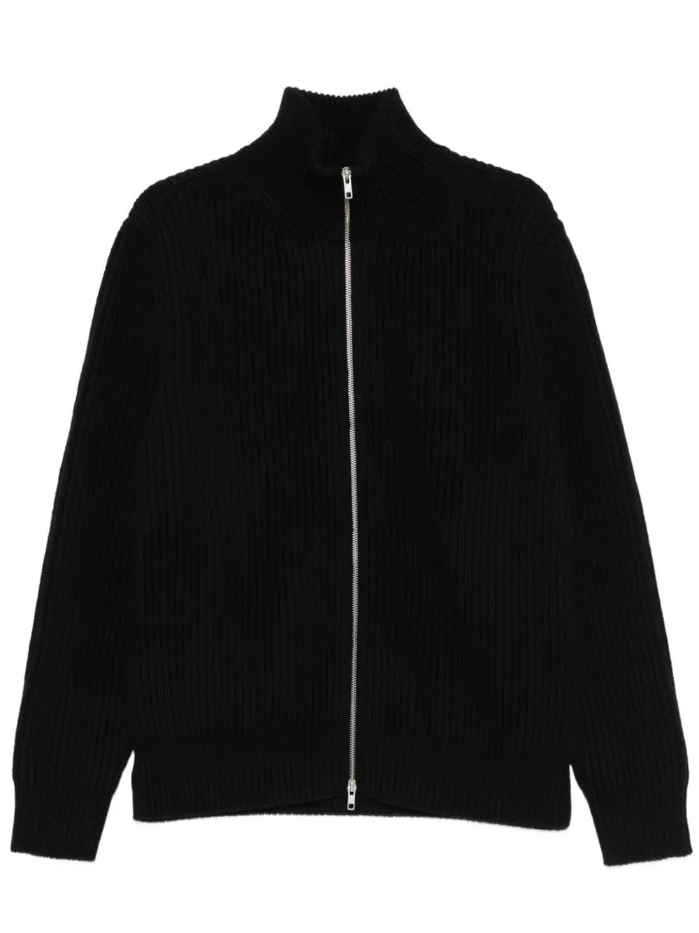 maglione con zip uomo nero 