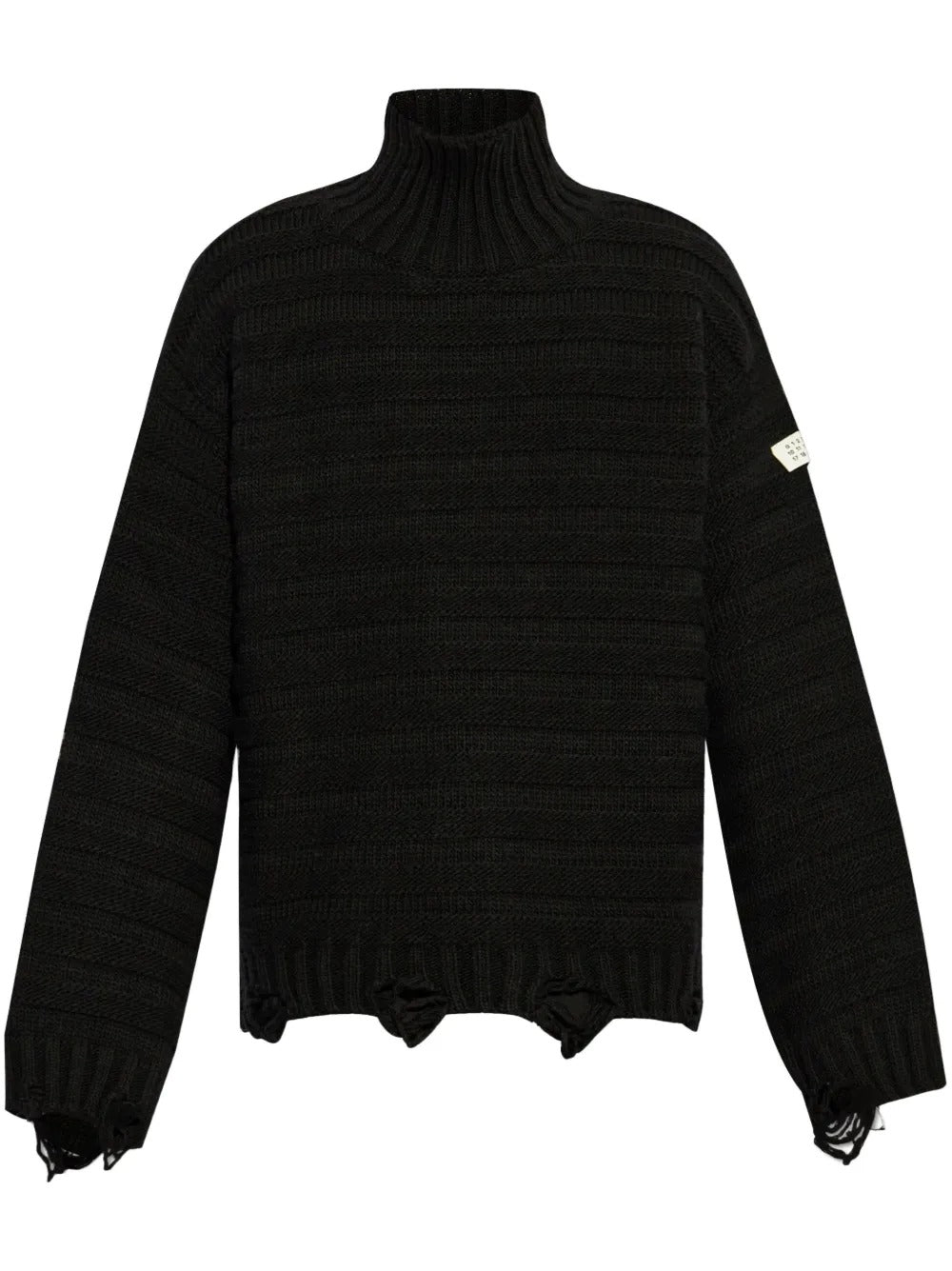 maglione collo alto uomo nero 
