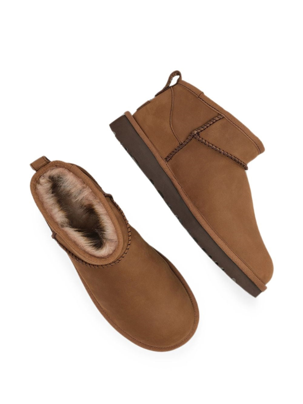 stivali classic ultra mini nubuck donna castagna scuro 