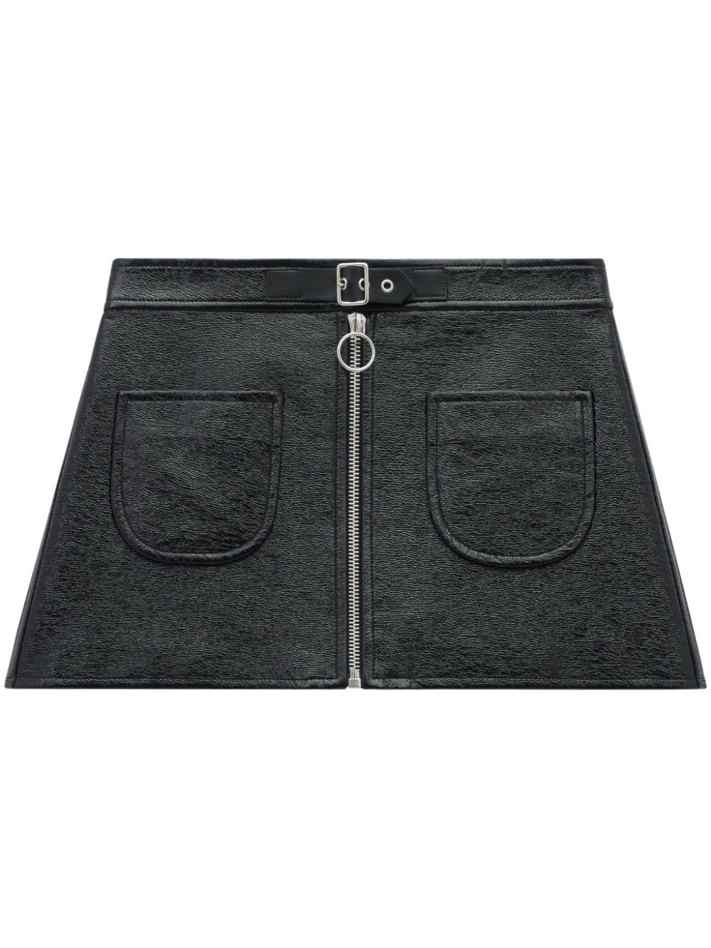 gonna buckle zipped vinyl donna nera in poliuretano 