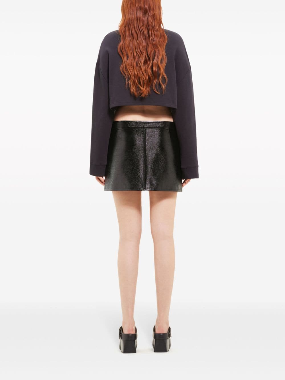 gonna buckle zipped vinyl donna nera in poliuretano 