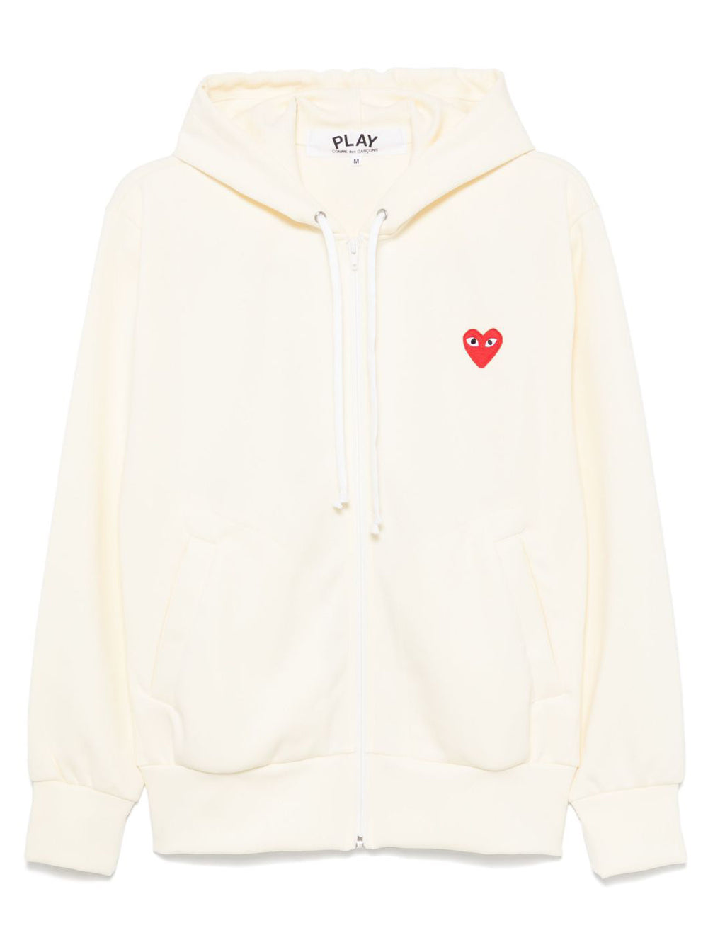 felpa red emblem zip unisex avorio 