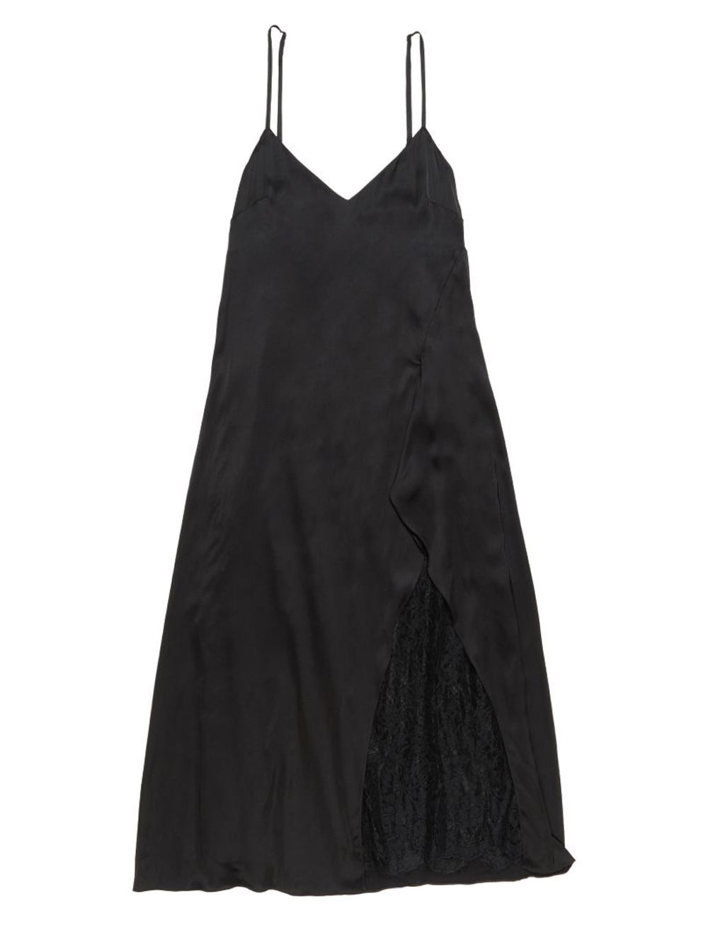 abito satin donna nero 