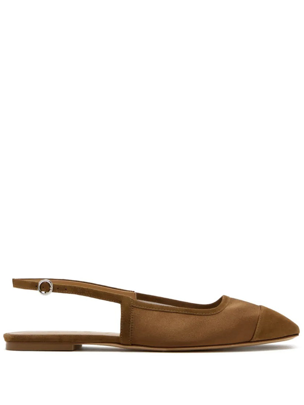 ballerine geraldine satin toe-cap donna tabacco 