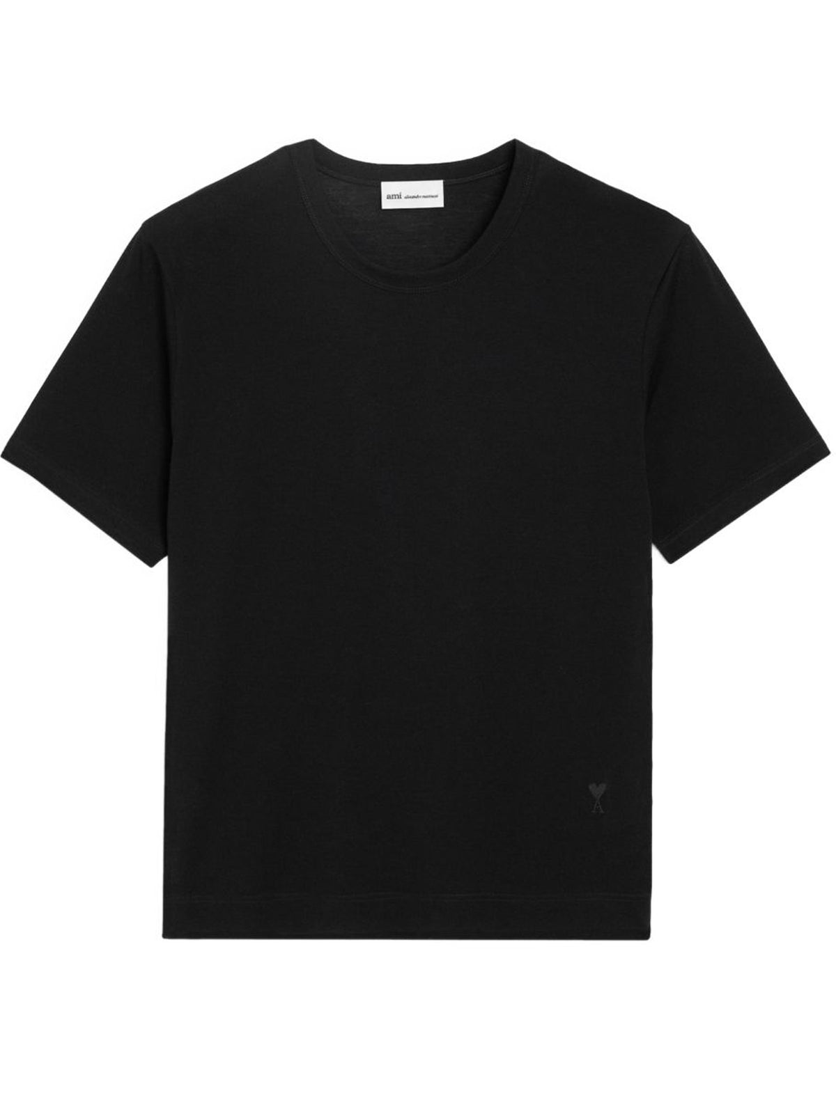 t-shirt solid mercerized uomo nera 