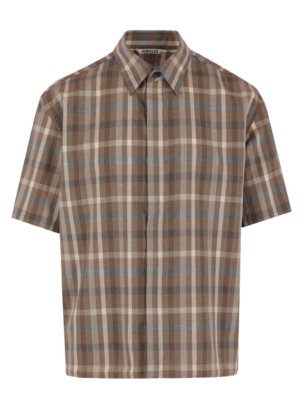 camicia h/s uomo marrone 