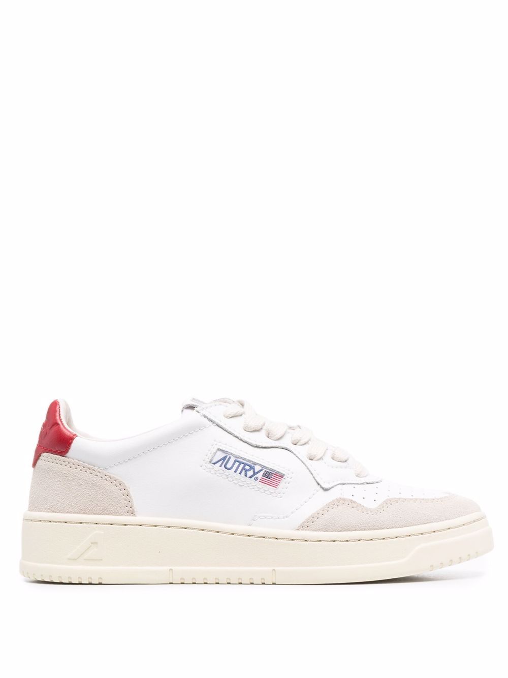 snekaers medalis low aulw LS43 bianche beige e rosse 