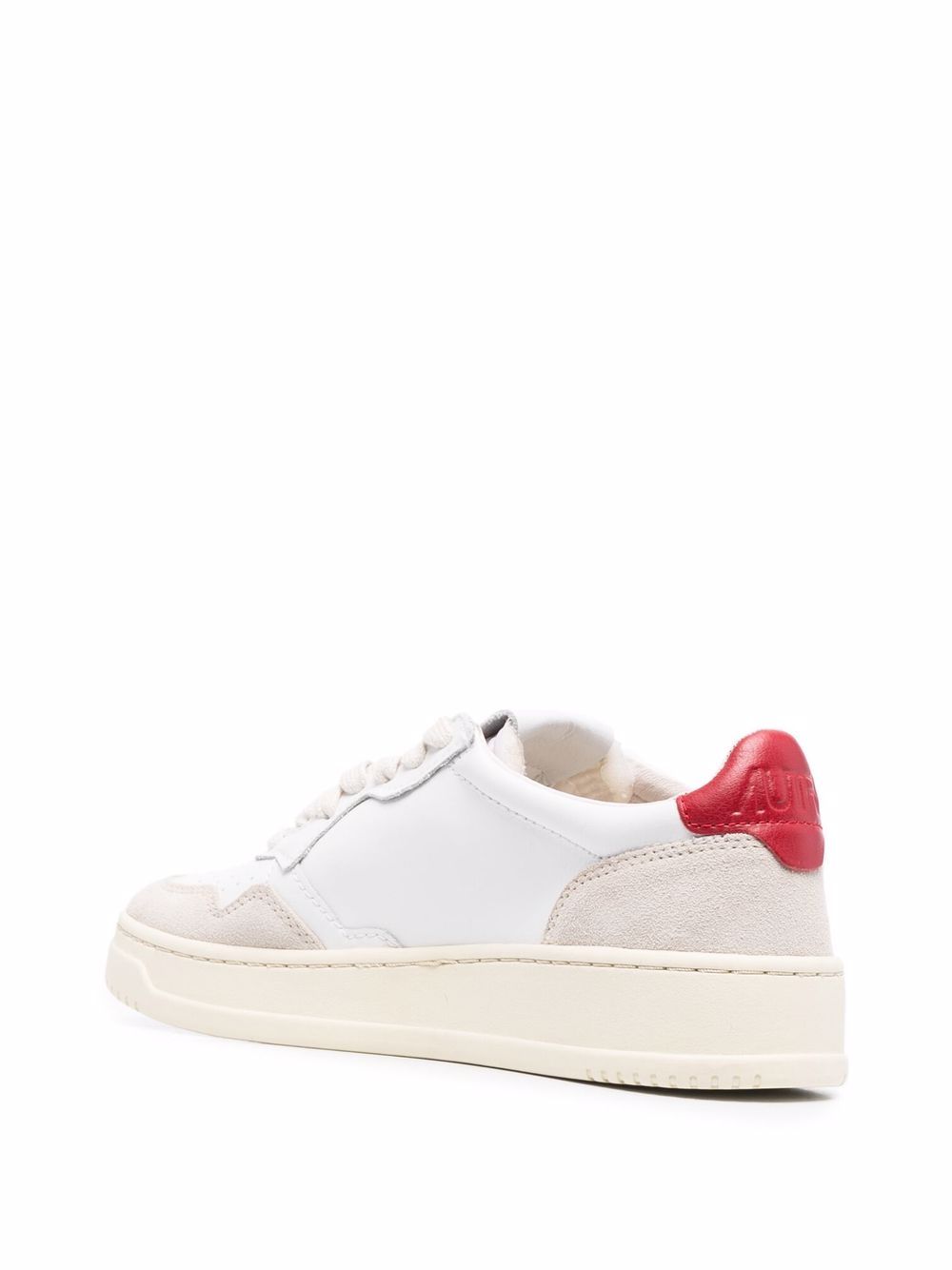 snekaers medalis low aulw LS43 bianche beige e rosse 