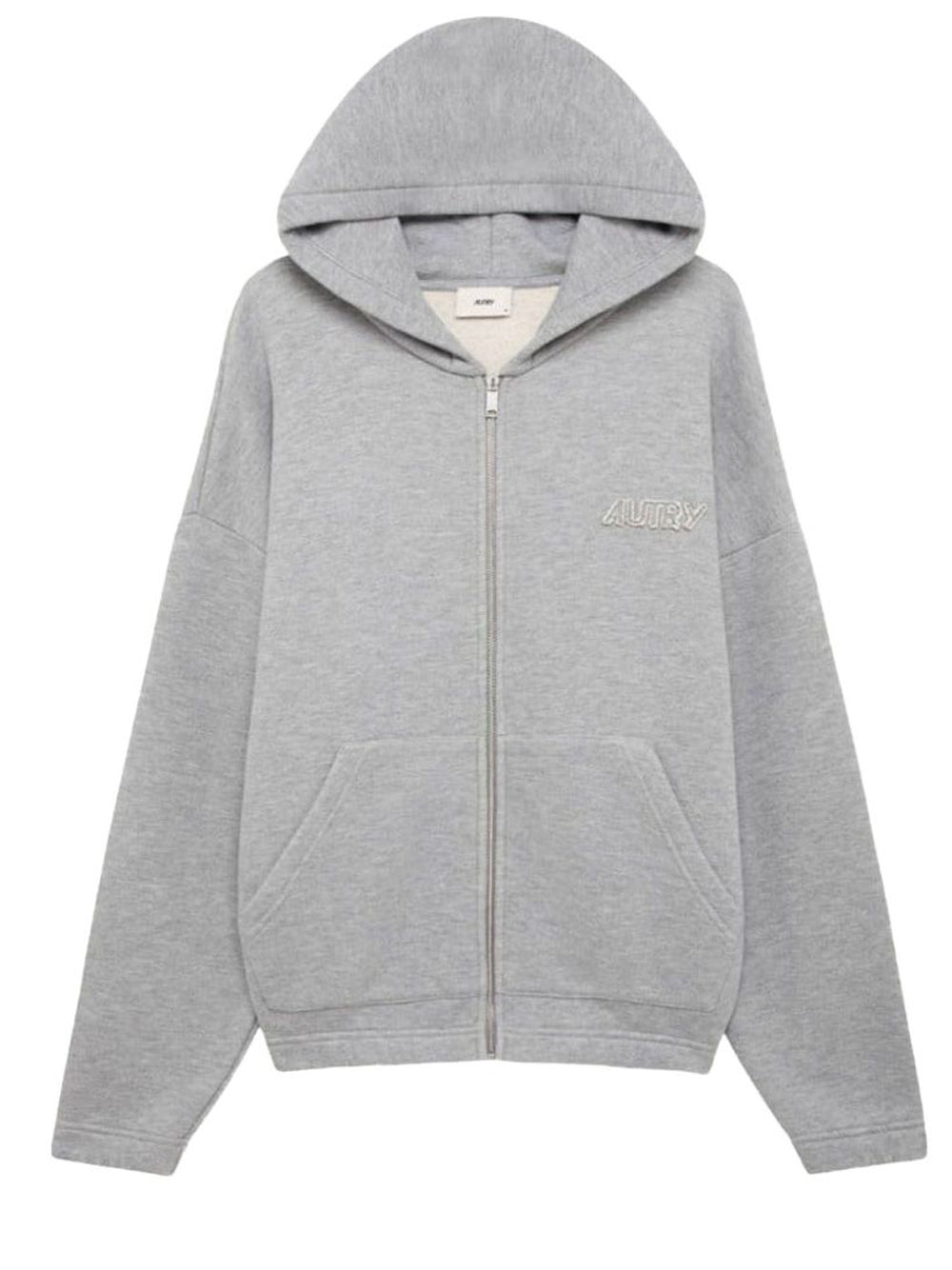 felpa hoodie zip uomo grigia 