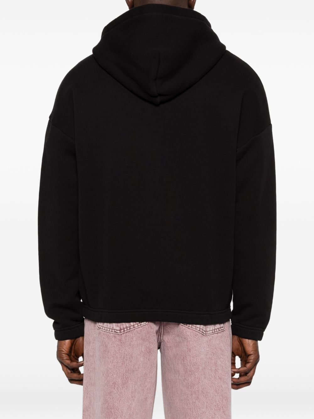 felpa hoodie zip uomo nera 