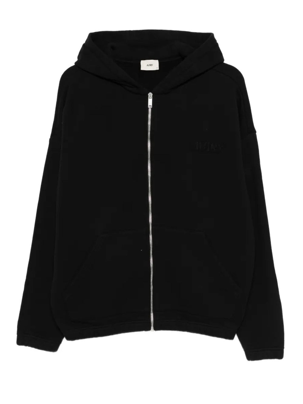felpa hoodie zip uomo nera 