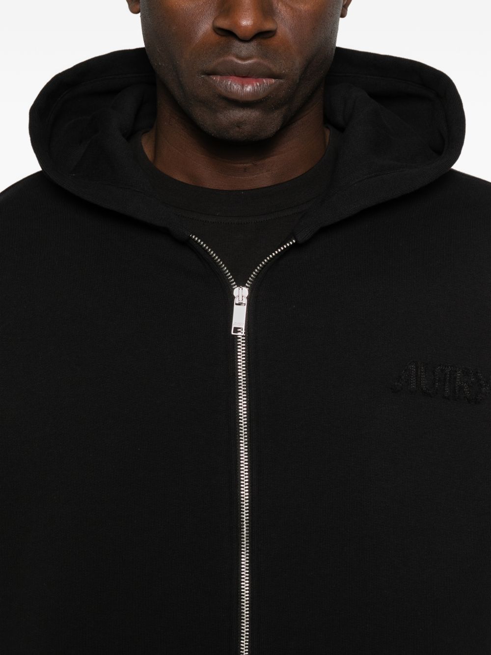 felpa hoodie zip uomo nera 