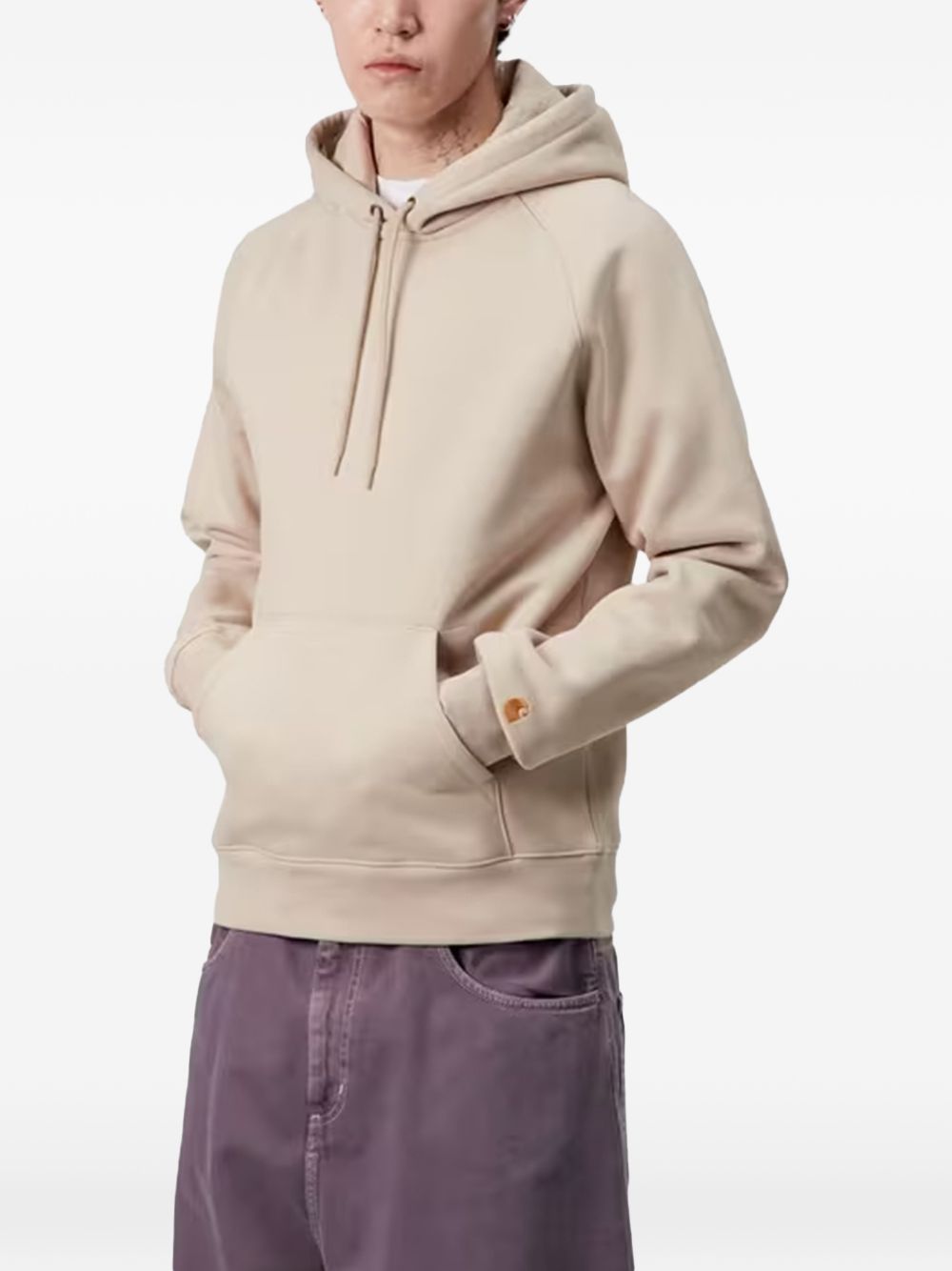 felpa chese hooded uomo beige 