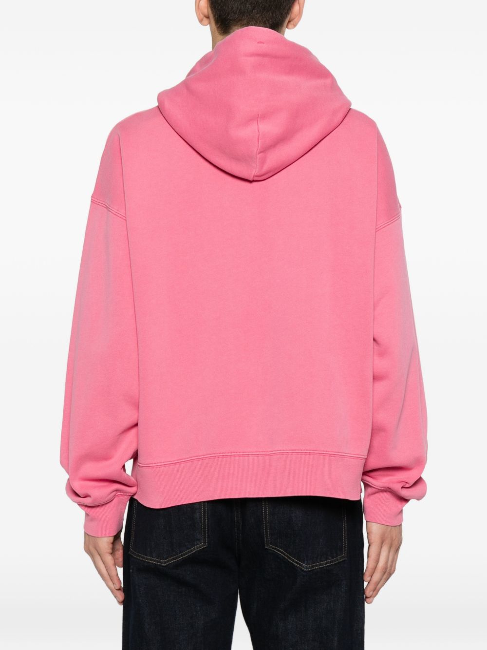 felpa hooded benton uomo rosa 