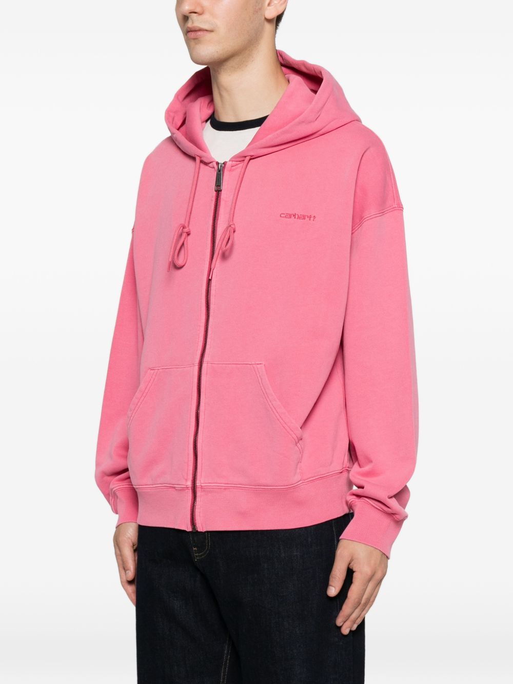 felpa hooded benton uomo rosa 