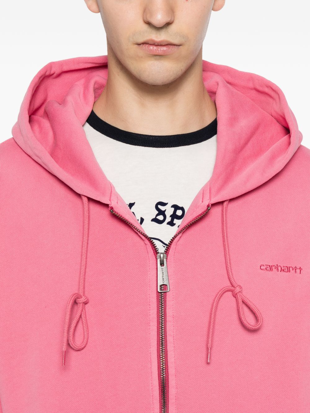 felpa hooded benton uomo rosa 