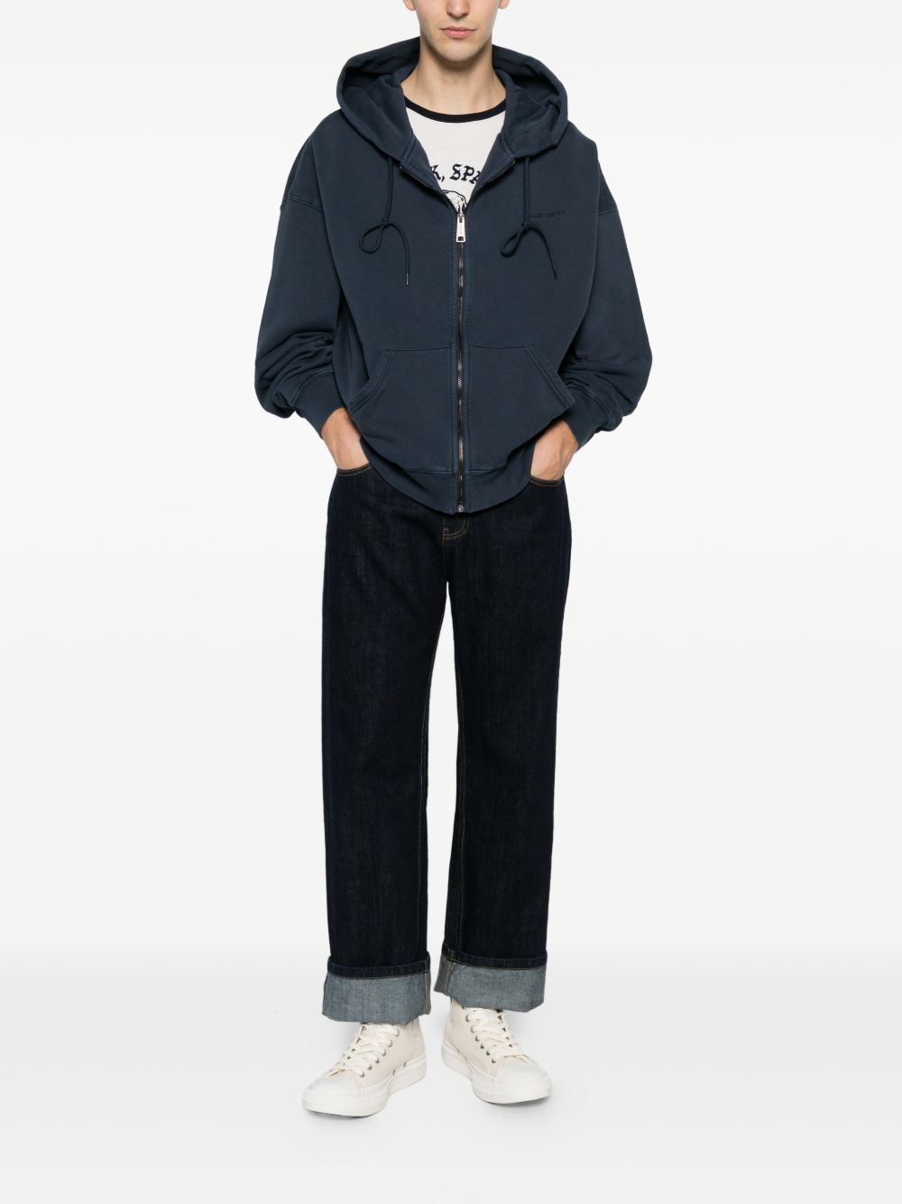 felpa hooded benton uomo carbone 